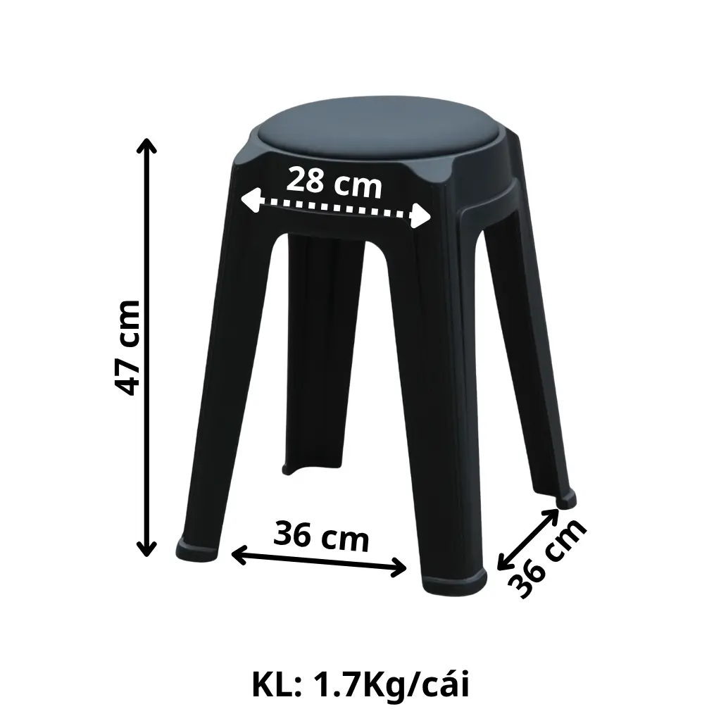 TM20 size.webp Kích thước ghế đôn bọc đệm dáng tròn TM20