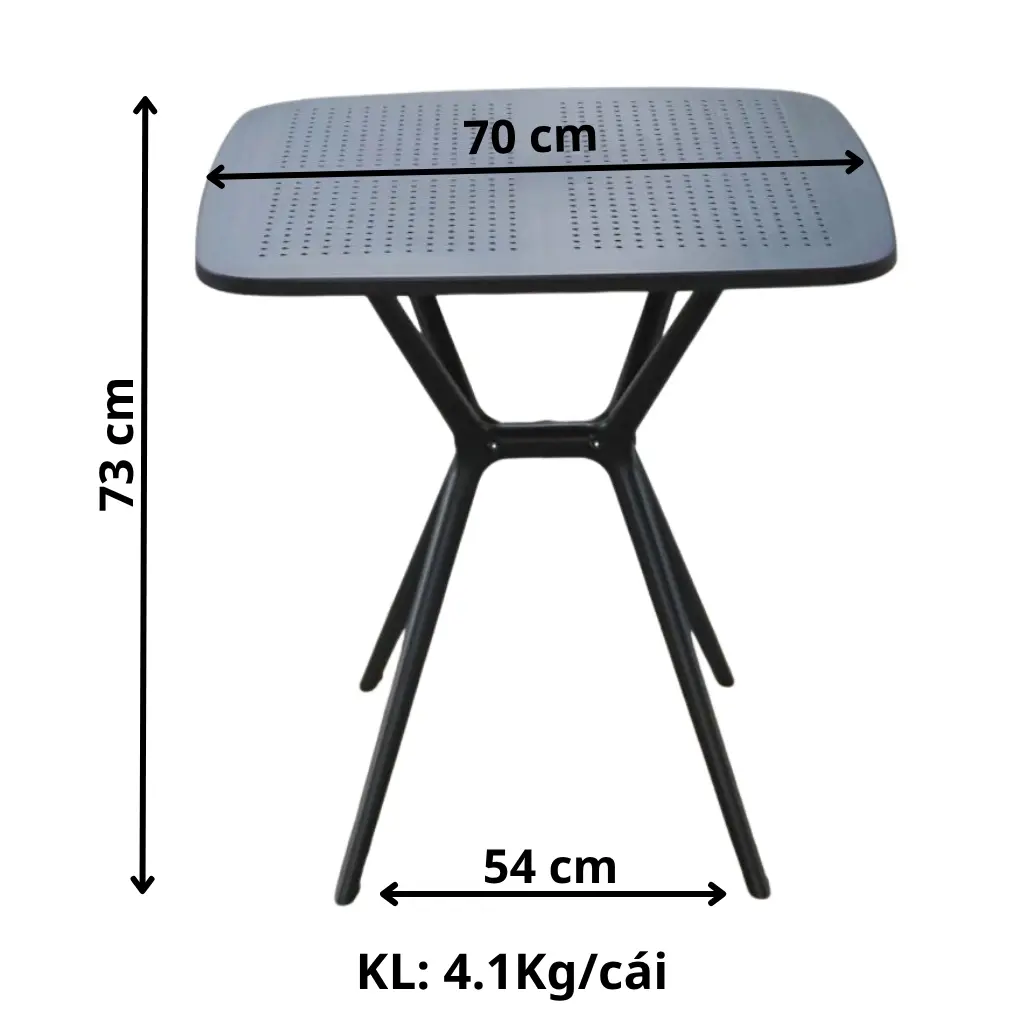 MN04 size.webp Kích thước bàn nhựa vuông mặt lỗ chân X MN04