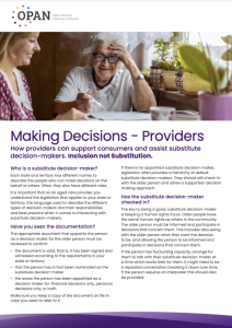 Decision-making resource for providers
