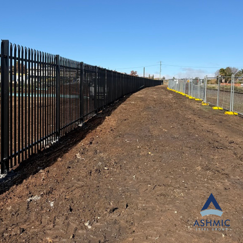 2.4m High Palisade Security Fencing with HDG and Satin Black Powder Coating (RAL9005) – 600 Linear Meters Supplied in Sydney - Image 1