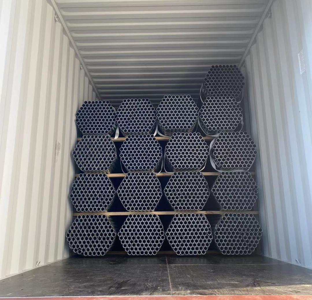 HDG Round Tubes – Securely Loaded for Shipment to Canada