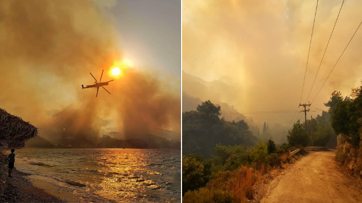 Samos on high alert as firefighters battle wildfire