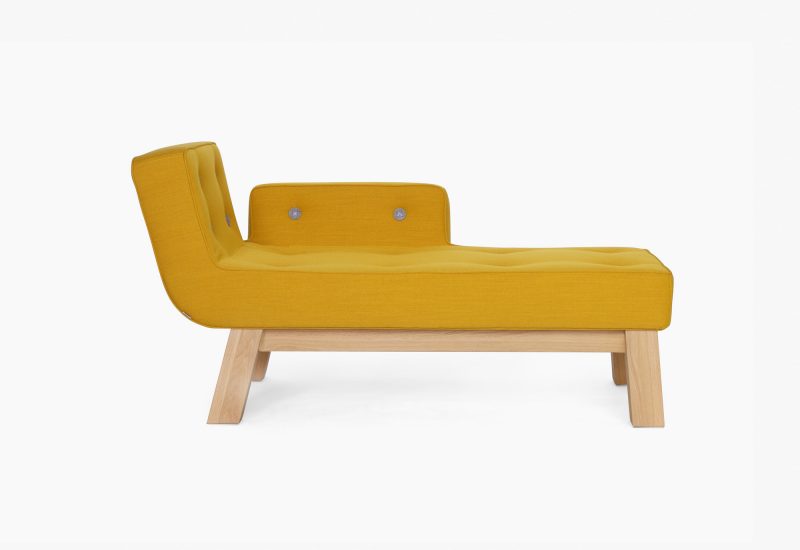Yellow Diva MCL chaise longue buttoned