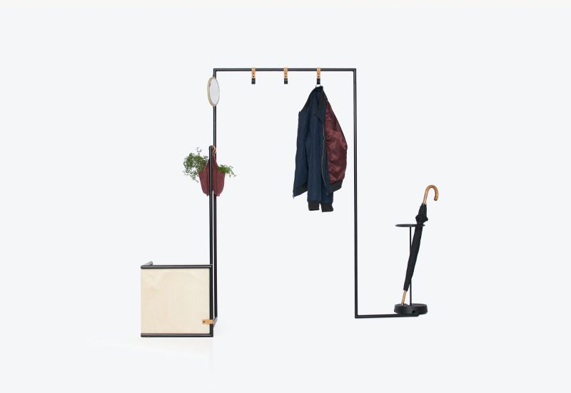 Yellow Diva Hang 10 coat rail planter umbrella stand