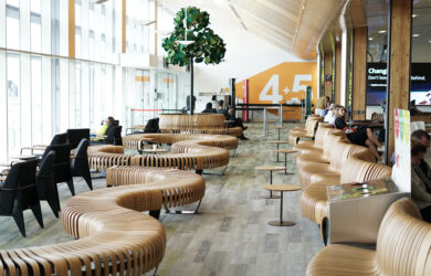 sustainable furniture at Hobart Airport