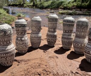 Alison Milyika Carroll Kungkarangkalpa Seven Sisters 2022 Stoneware. Photo Courtesy Ernabella Arts