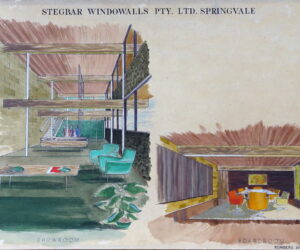 Interior Perspective, Stegbar Windowalls, Springvale, date unknown Robin Boyd. © estate of Robin Boyd.