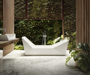 Sampan Double Bath and Single Basin in Diamond White
