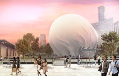 Render of (This is) Air by Nic Brunsdon, the 2023 NGV Architecture Commission on display at NGV International, Melbourne from 3 December 2023. Render courtesy of Nic Brunsdon.