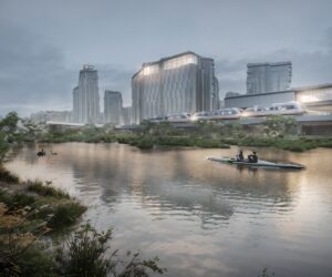 Birrarung 2070 with South Eastern Freeway removed and repurposed. Image: Aspect Studios