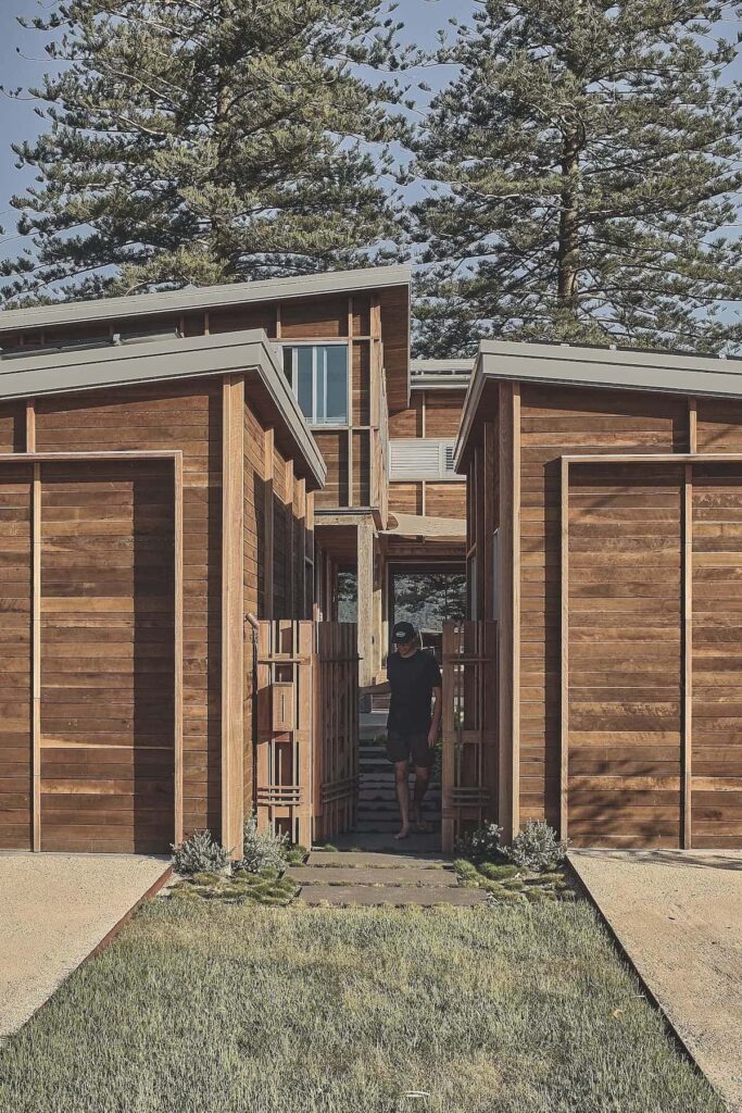 Two small pavilions set the tone to the street, photographed for issue 107: Weather Withall by Zella Casey Brown.