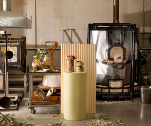 Handcrafted ceramic and glass objects by Robert Gordon and HotHaus Glass Studio displayed inside a workshop during the Hand of the Maker exhibition at Melbourne Design Week 2026. Photo by Martina Gemmola.