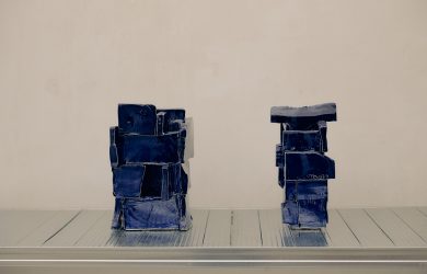 Robert Davidov. Small Acts of Permenence. Ceramic Sculpture, cobalt blue glaze. Photography Casper Plum