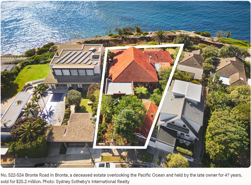 Bronte clifftop property sets eastern suburbs price record of $25.2 million