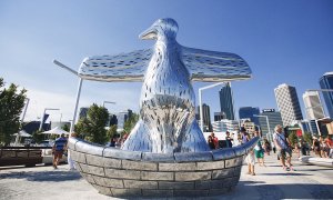 First Contact public art piece at Elizabeth Quay
