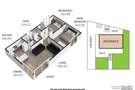 Cute, modern, lock and leave!