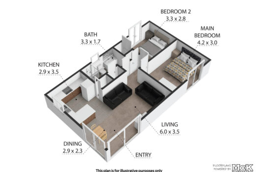 Cute, modern, lock and leave!