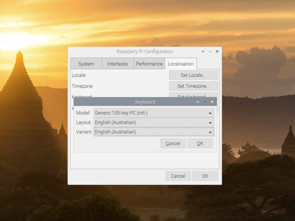 Configuring keyboard and country codes