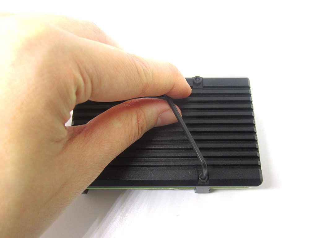 Attach screws to back of case with allen key