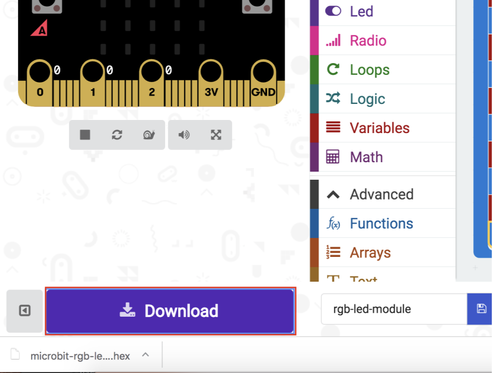Upload the code to micro:bit