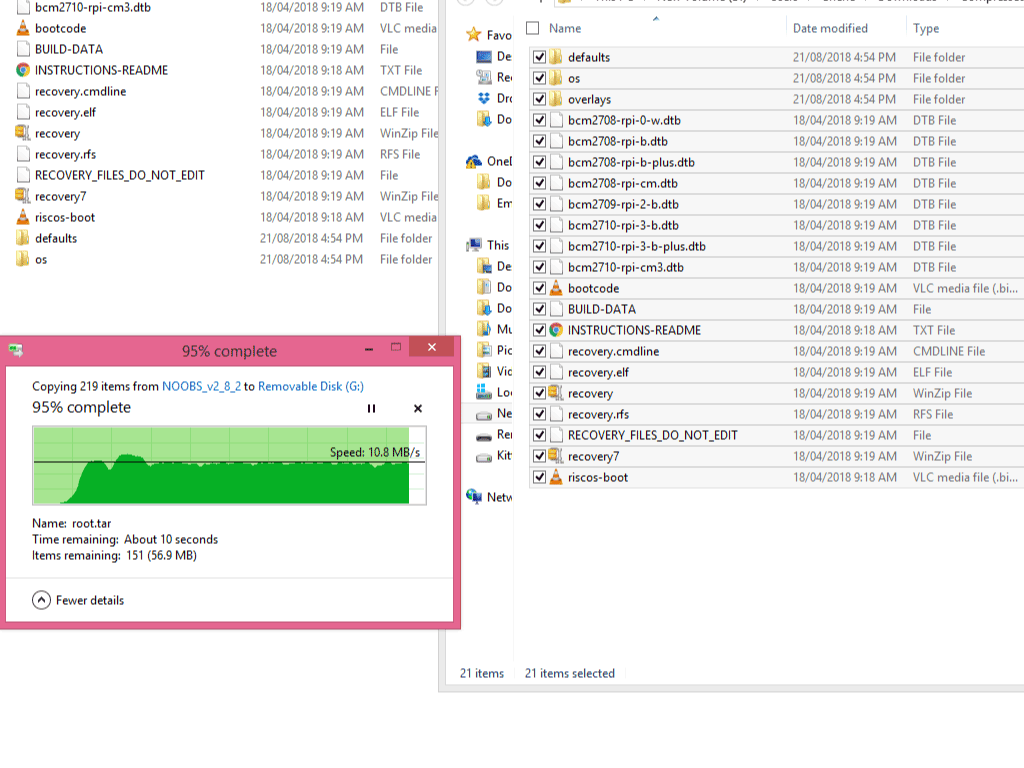 Extract and Add NOOBS to MicroSD card