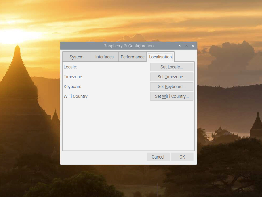 Configuring keyboard and country codes