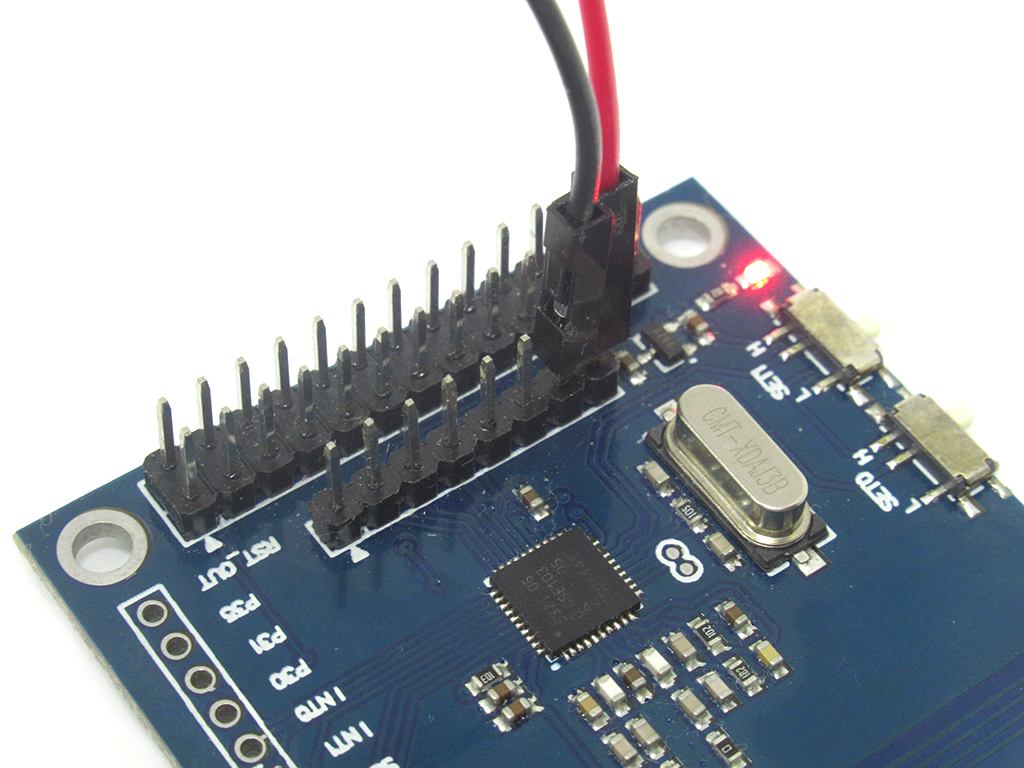 Connect black jumper wire to GND on NFC Module