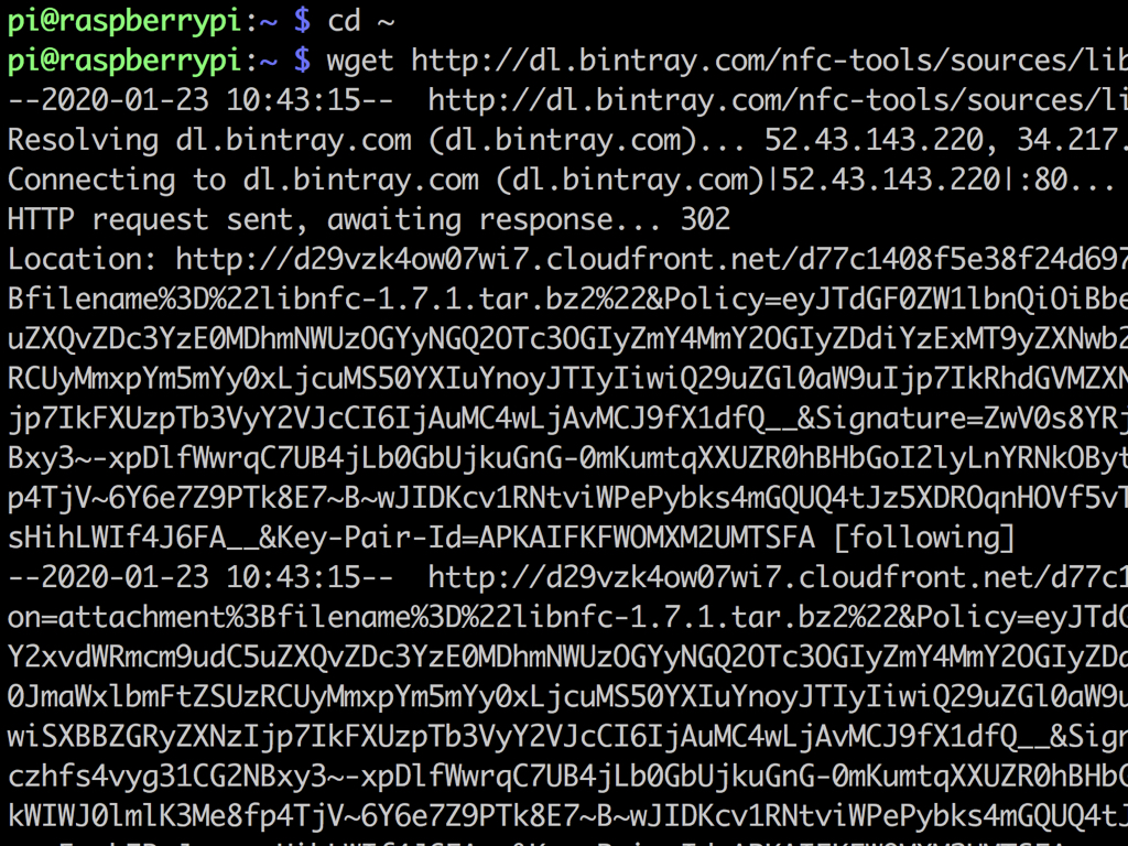 Download and extract the source code package of libnfc