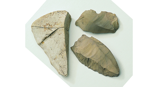 Stone artefacts from the Moores Wharf midden