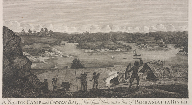 Aboriginal camp at Cockle Bay c 1812