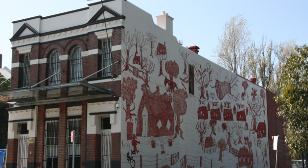 mural on the southern wall of Wyanga