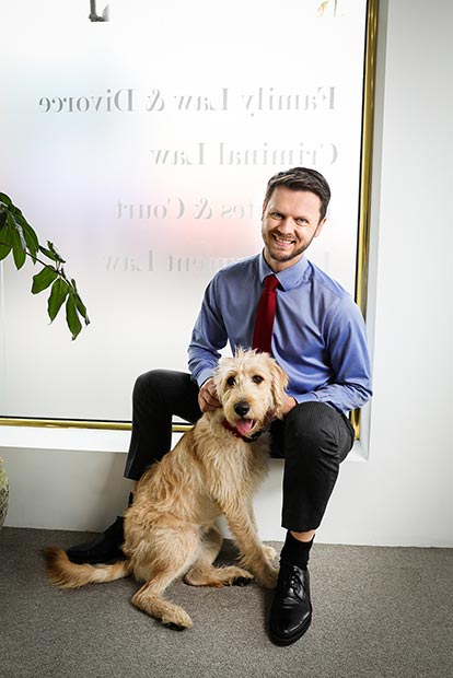 Professional man with dog