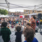 Primary School performance on Kulin-bulok stage at 2024 Sydney Road Street Party, on Sydney Road Brunswick.