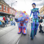 Street performers at the 2024 Sydney Road Street Party, on Sydney Road Brunswick.