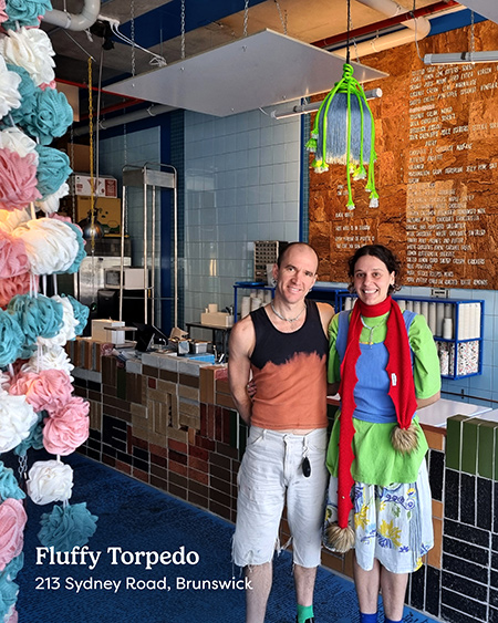Ice creamery with unique flavours called Fluffy Torpedo, on Sydney Road Brunswick.
