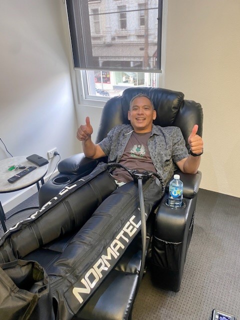 Normatec Recovery Pants treatment at Fresh Treatments on Sydney Road Brunswick.