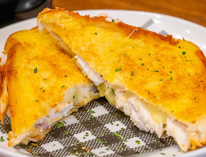 Gourmet Toastie from Three Hands Cafe and Supercharged Toasties on Sydney Road Brunswick.