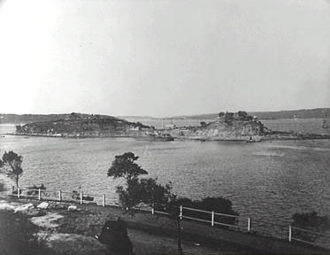 Garden Island viewed from the Domain in 1889 