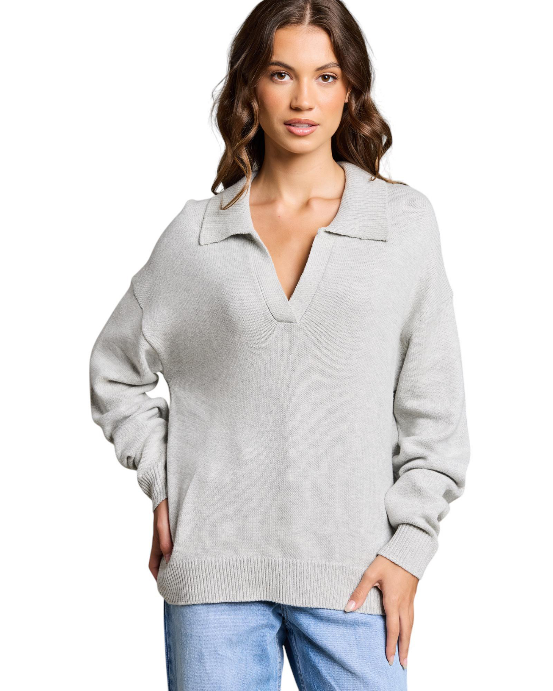 Ava And Ever Anthea Polo Collar Knit Jumper