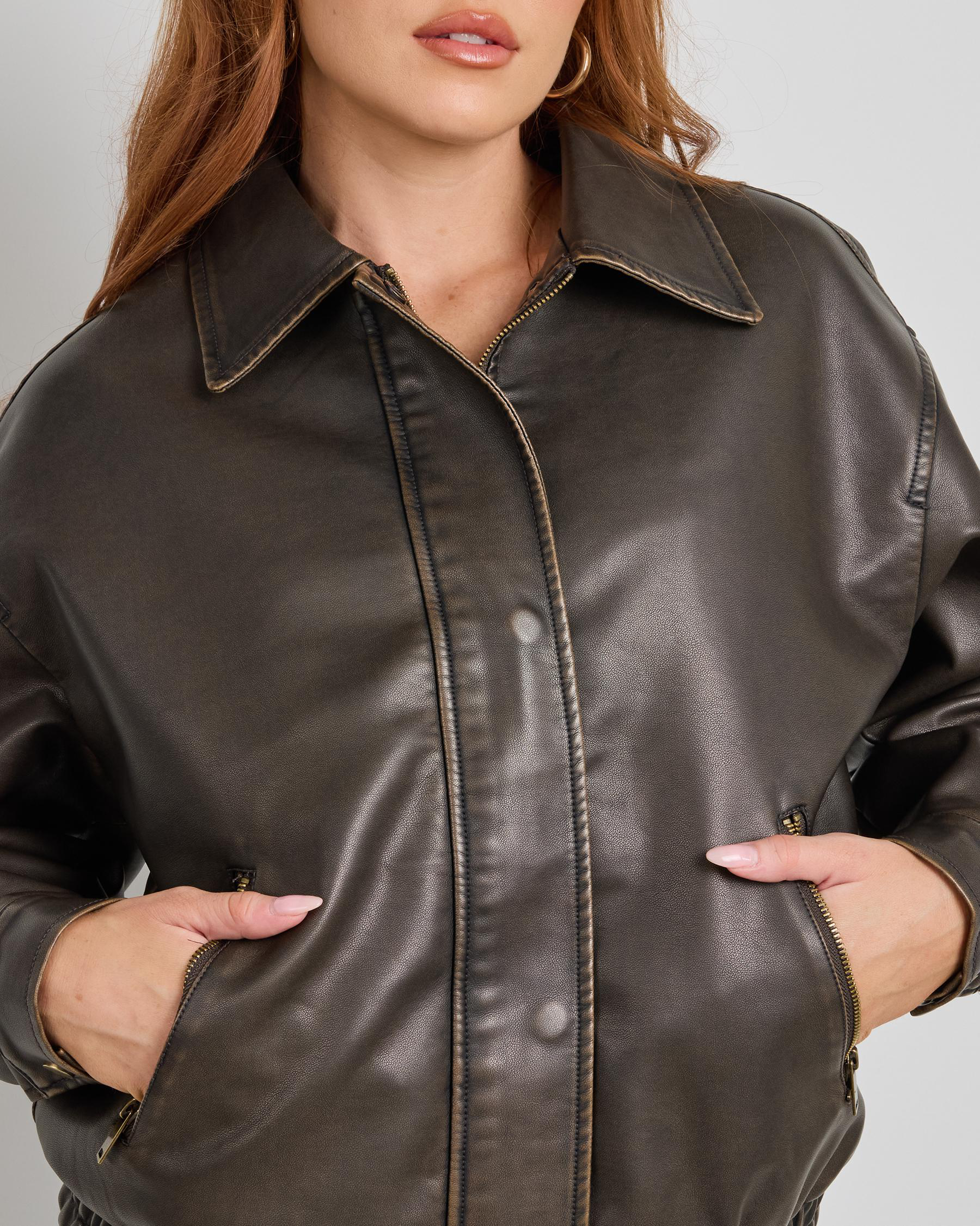 Ava And Ever Maverick Faux Leather Bomber Jacket - Picture 5 of 21