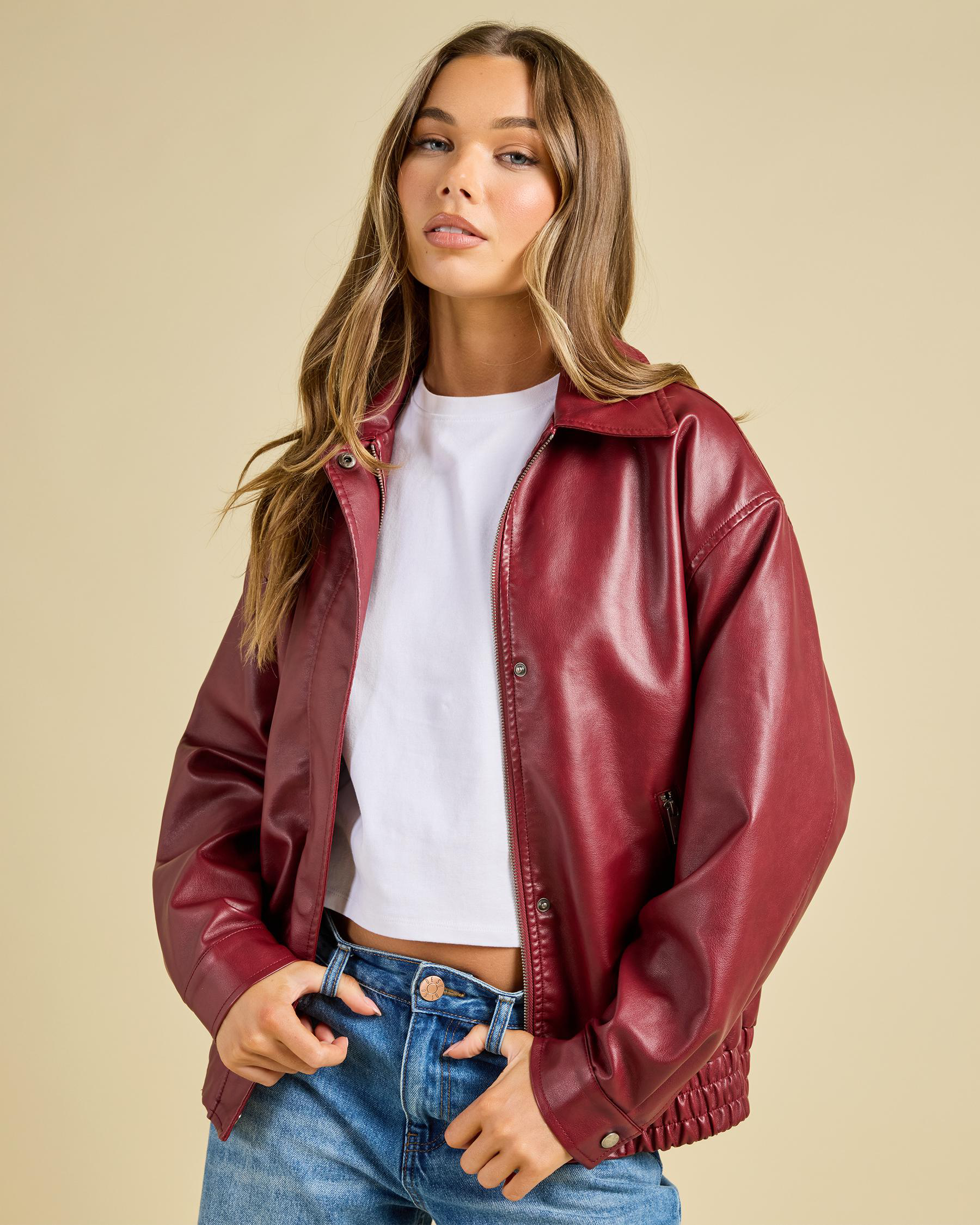 Ava And Ever Maverick Faux Leather Bomber Jacket - Picture 9 of 21