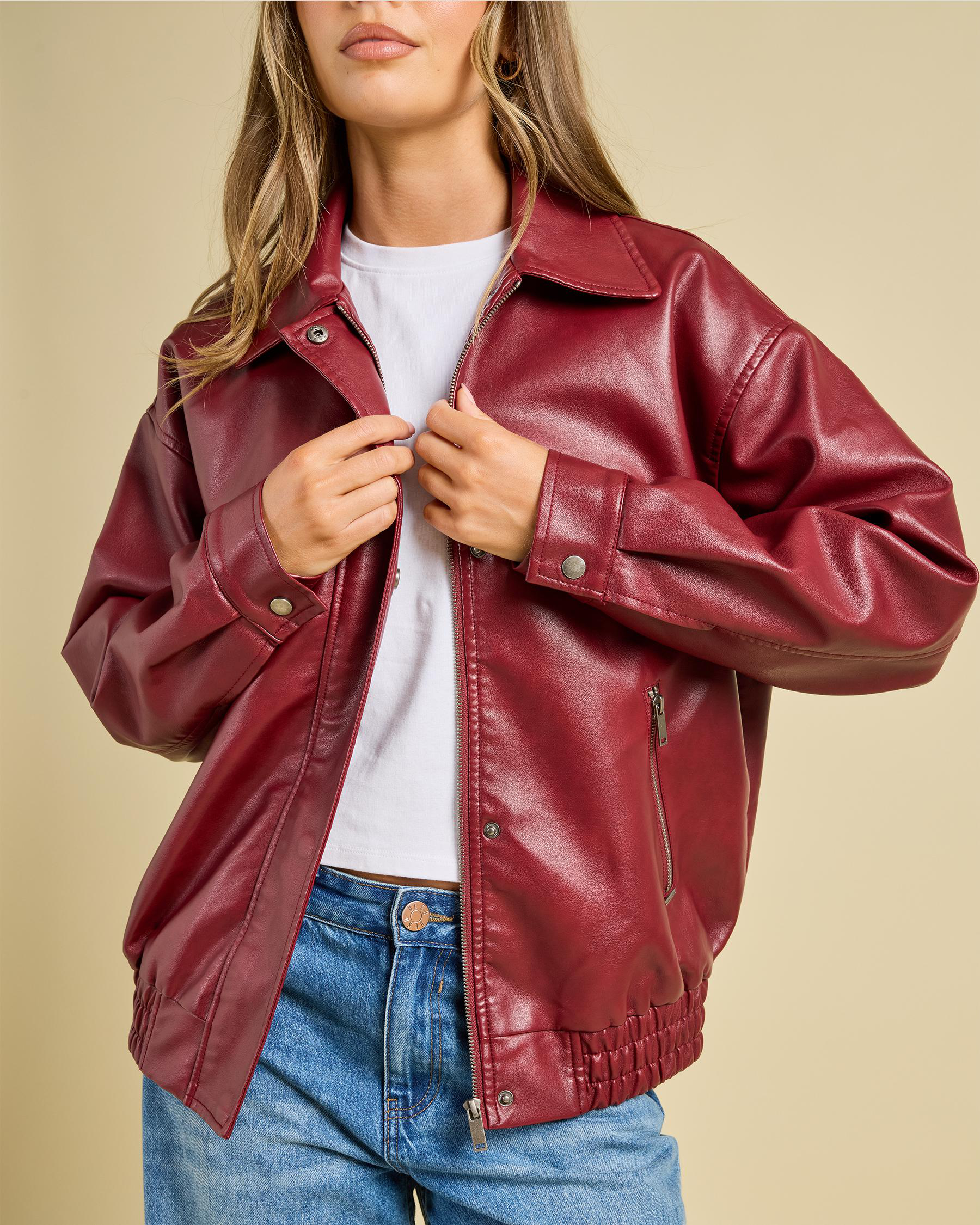 Ava And Ever Maverick Faux Leather Bomber Jacket - Picture 12 of 21