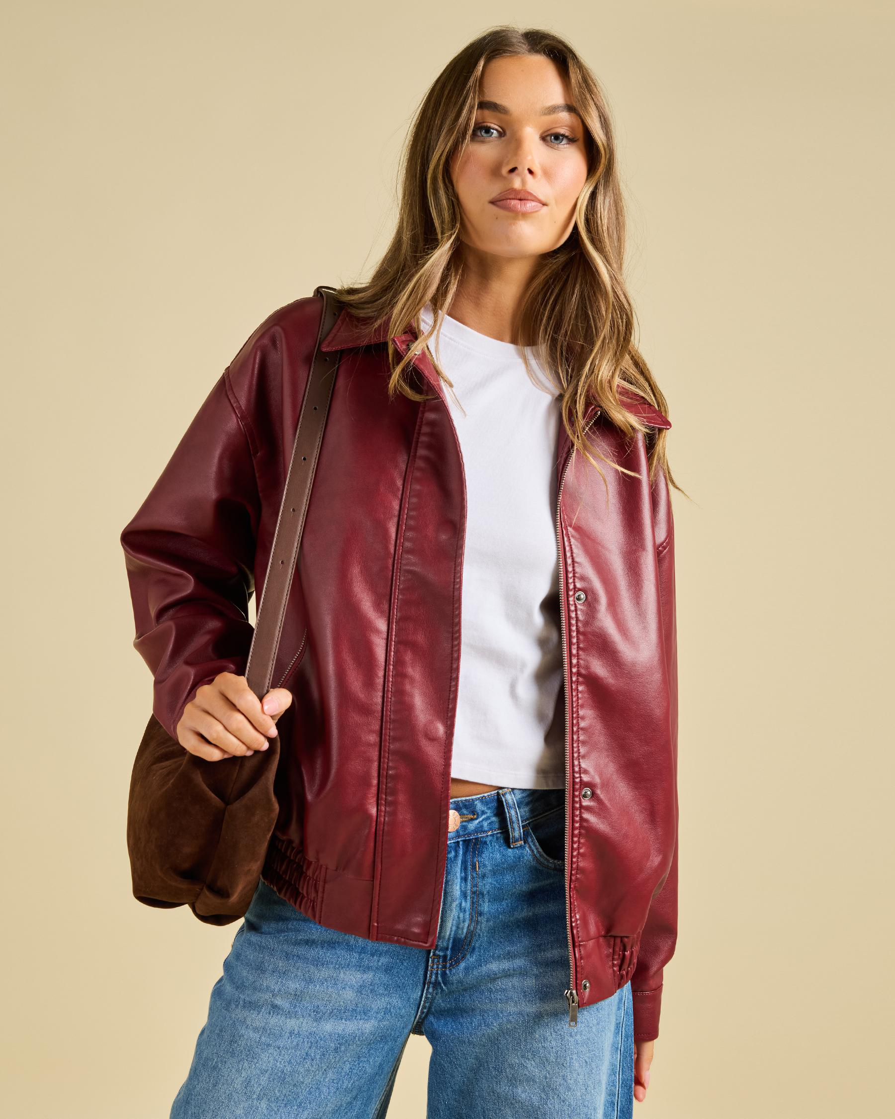 Ava And Ever Maverick Faux Leather Bomber Jacket - Picture 13 of 21