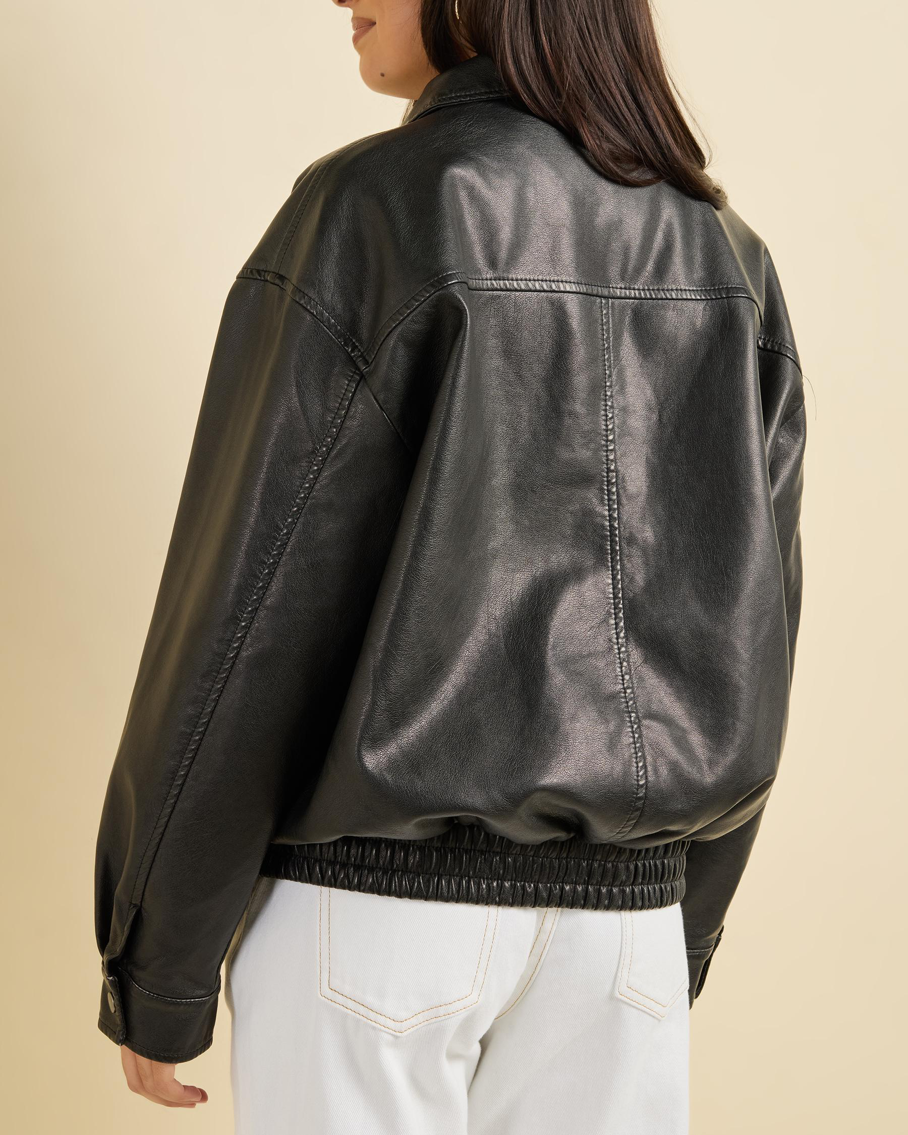Ava And Ever Maverick Faux Leather Bomber Jacket - Picture 18 of 21