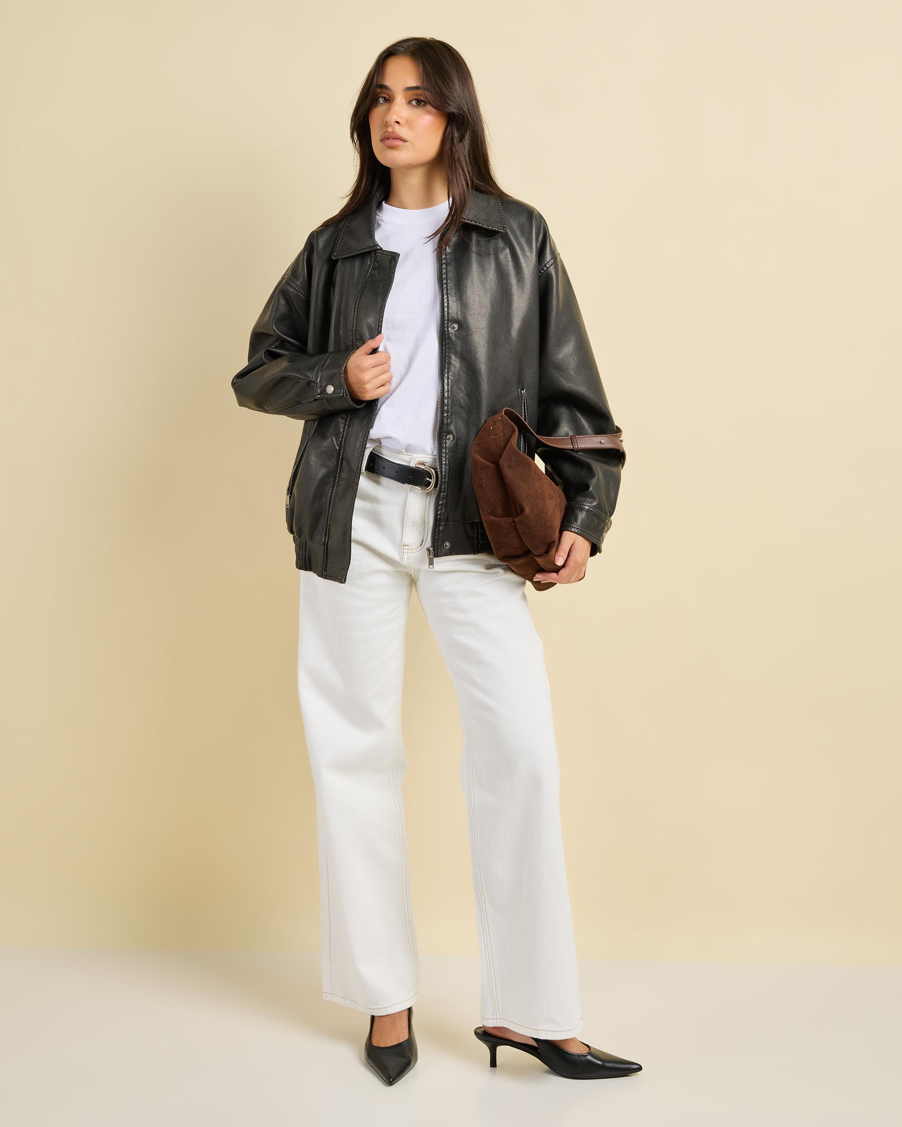 Ava And Ever Maverick Faux Leather Bomber Jacket - Picture 20 of 21
