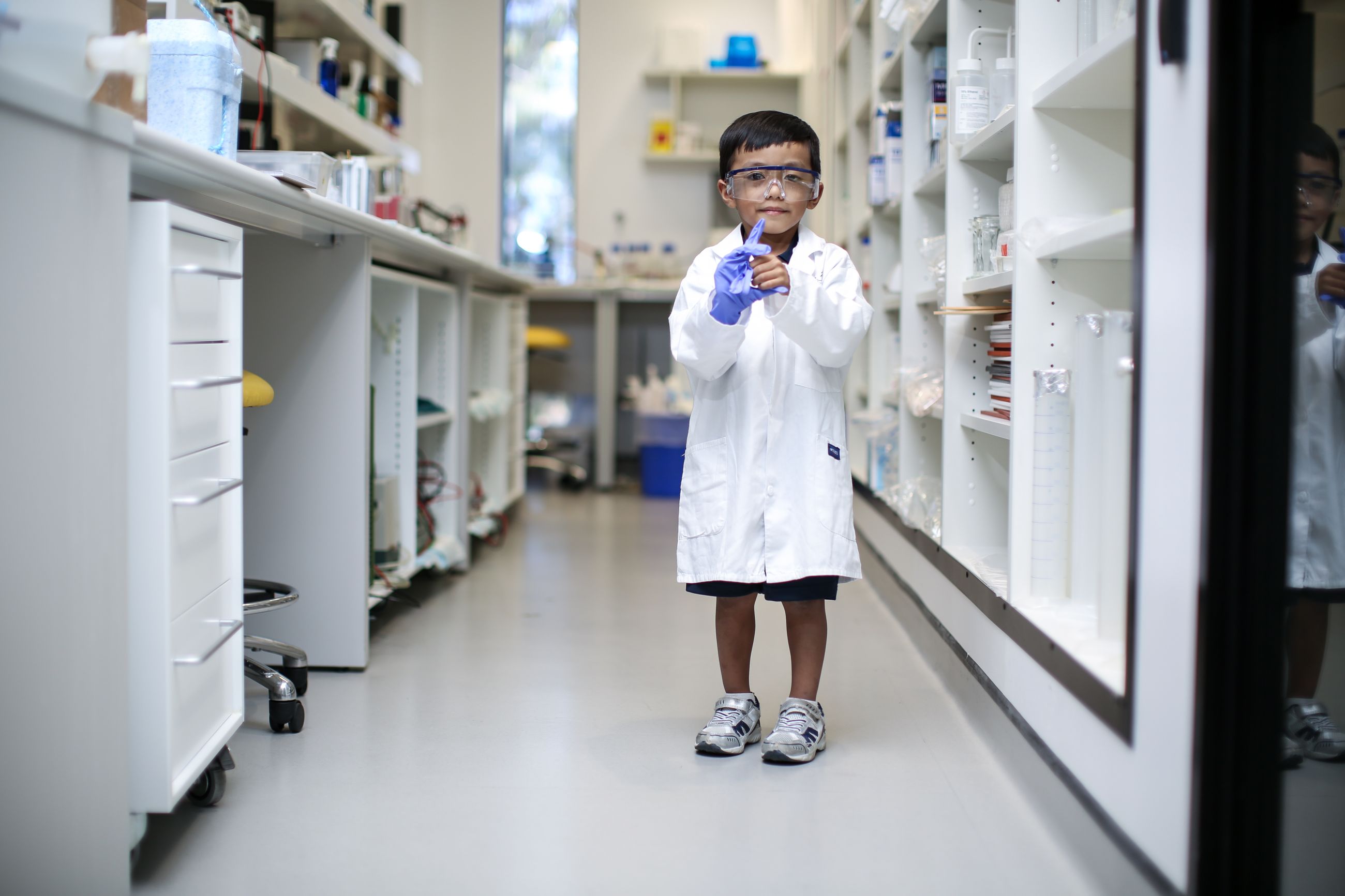 Boy in lab