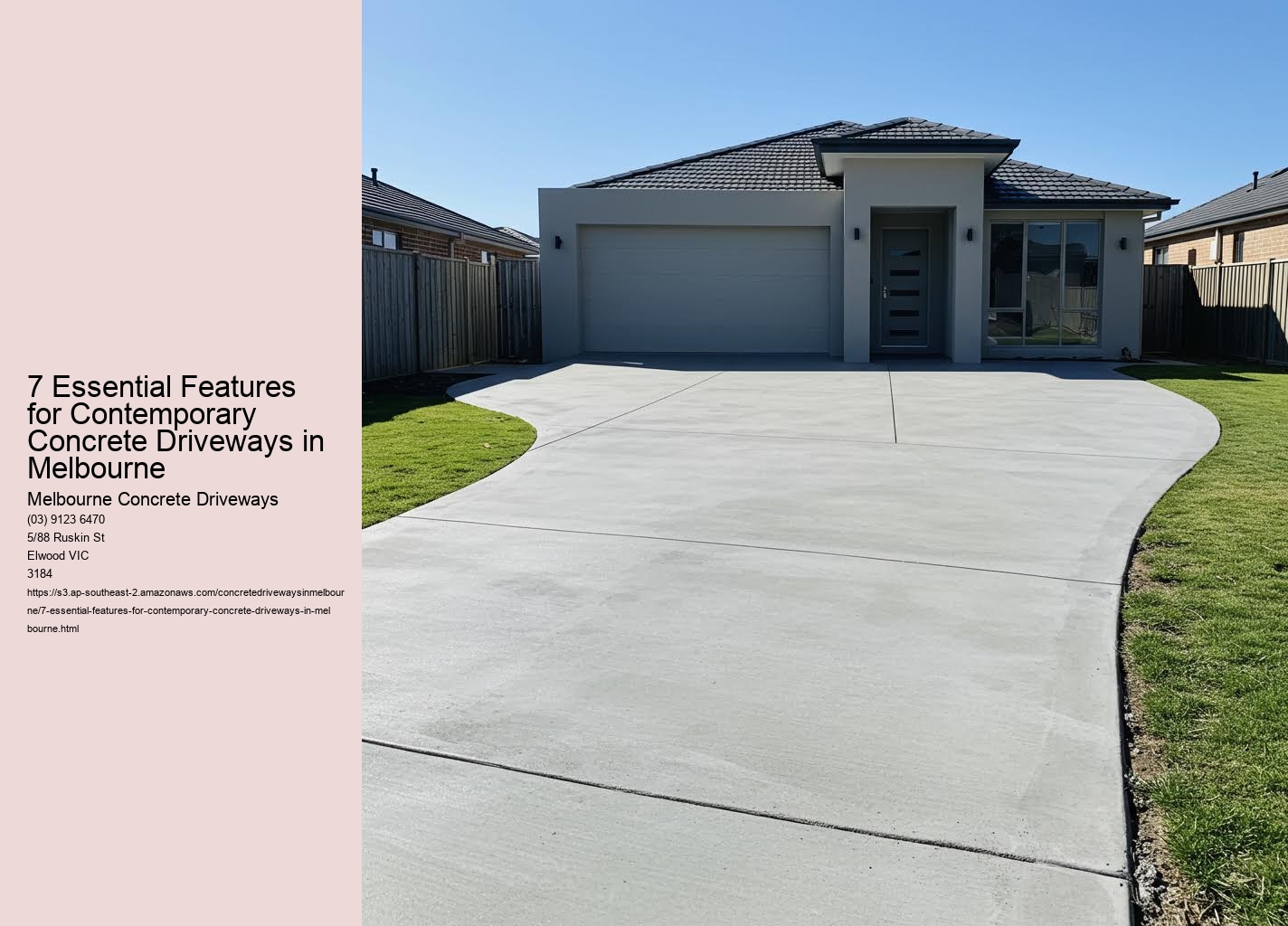 7 Essential Features for Contemporary Concrete Driveways in Melbourne