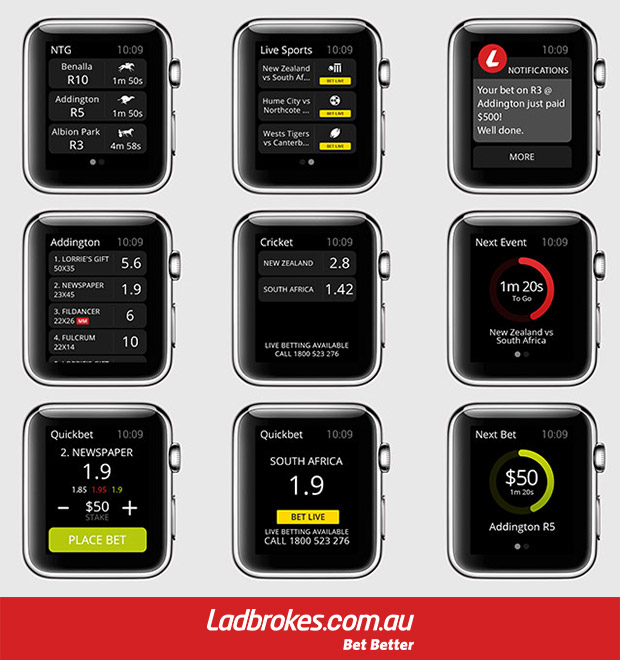 Ladbrokes Apple Watch Betting App Interface