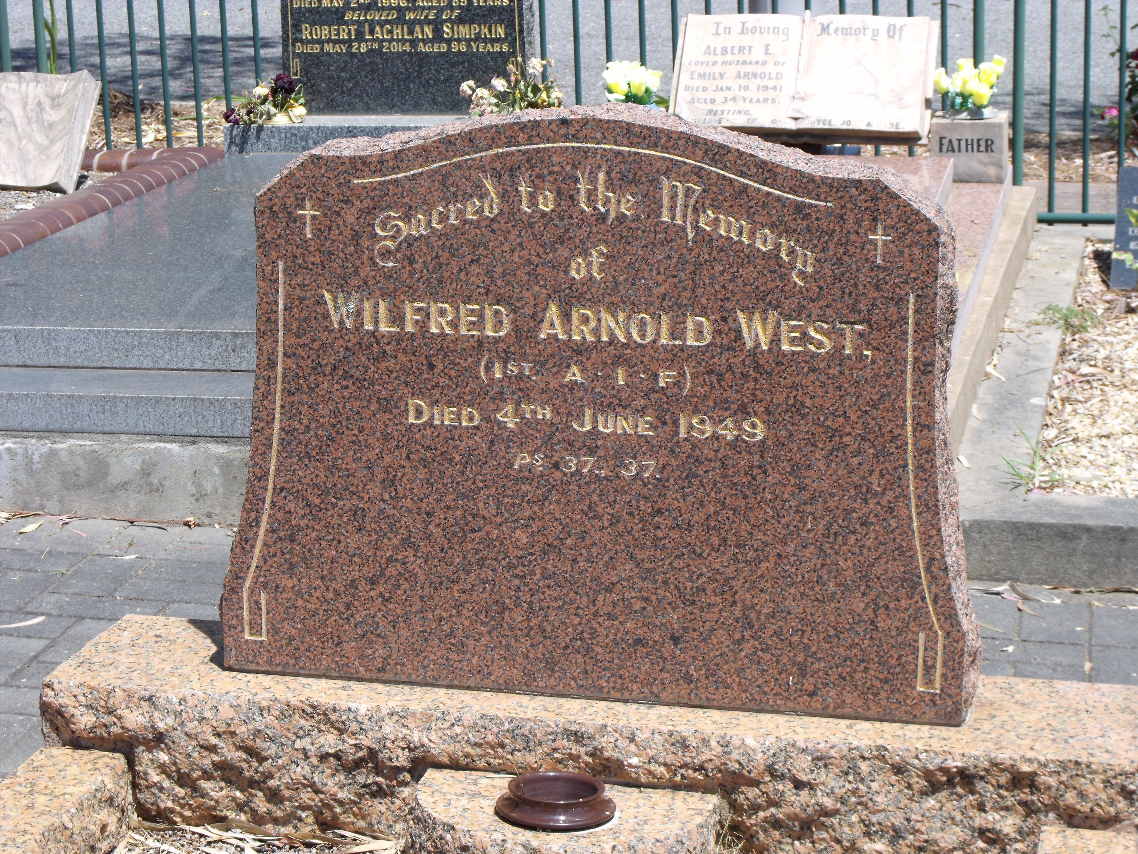 The Grave of Wilfred Arnold West