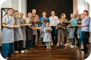 Family group indoors